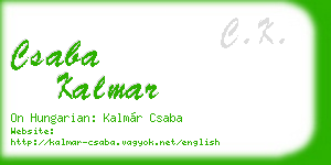 csaba kalmar business card